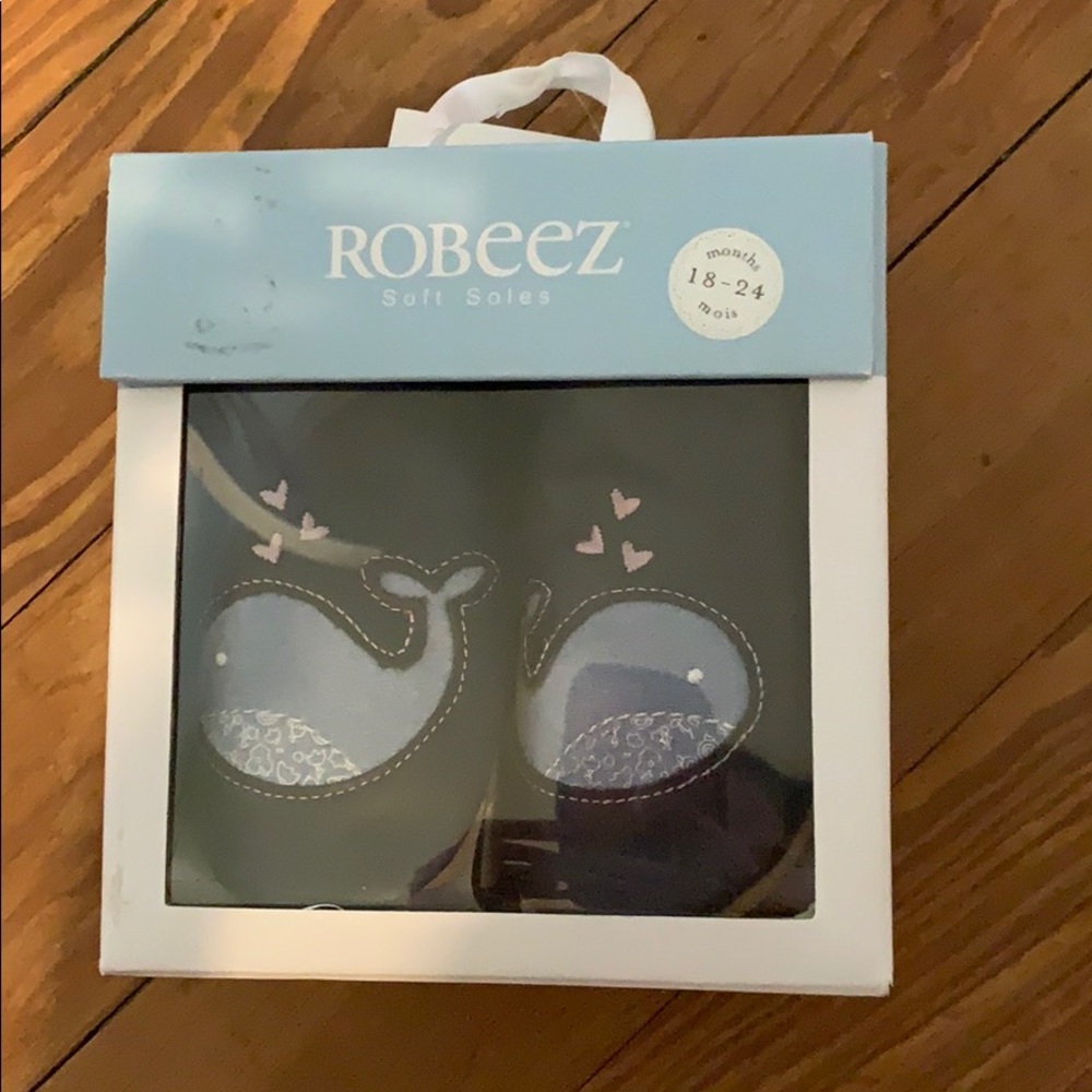 Robeez whale shoes 18-24months . New in box